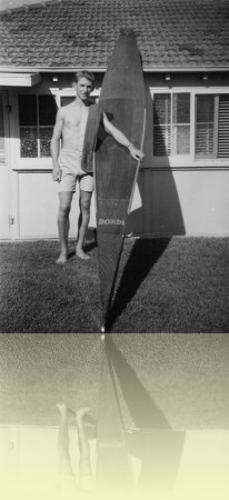 John Knobel with Norm Casey toothpick, photographer unknown, 1957. Courtesy John Knobel++