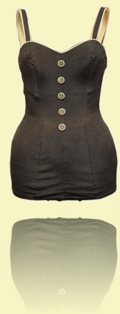 Women’s one-piece  swimming costume c1950. <br>Manly Art Gallery & Museum++