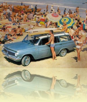 EH Holden Station Wagon advertisement 1st World Surfboard Titles program, 1964<br/> Courtesy Manly Library and GM Holden Ltd ++