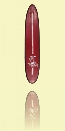 Surfa Sam skateboard LH Nicholas Pty Ltd, mid 1960s, Tasmanian oak, aluminium with rubber wheels<br> Vintage Surf and Skate Emporium++