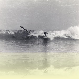 John Knobel taking a dive, photographer unknown, c1950s. Courtesy John Knobel++