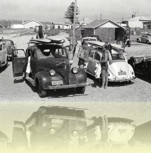 North Narrabeen car park, Ron Perrott, c1960. Courtesy and © Estate of Ron Perrott++