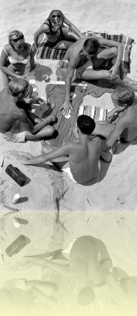 The card game, Manly, Jeff Carter, 1964. Mitchell Library, State Library of New South Wales: PXD 1070 no 84.<br/>© Estate of Jeff Carter++
