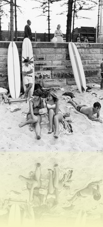 People on the beach, Manly, Leo Duyckers, 12 May 1967. Mitchell Library, State Library of New South Wales: PXA 907 Box 25 no.64. © Tourism NSW++