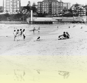 Beachgoers, South Steyne, L Nelson, 1967. Mitchell Library, State Library of New South Wales: PXA 907 Box 25 no 73. © Tourism NSW++